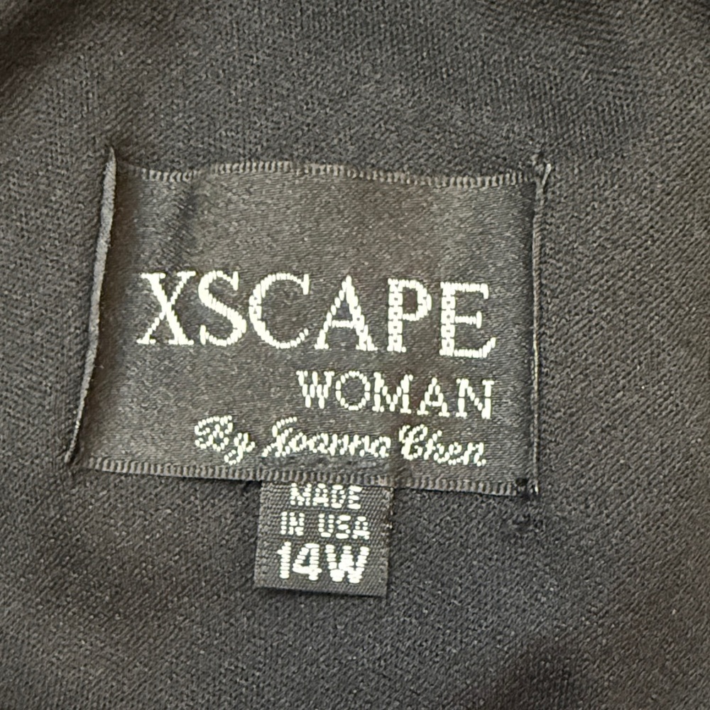 Xscape Black Long Sleeve Dress with Embellished Shoulders - Picture 6 of 7